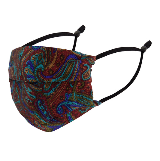 Chocolate Paisley Silk Face Cover