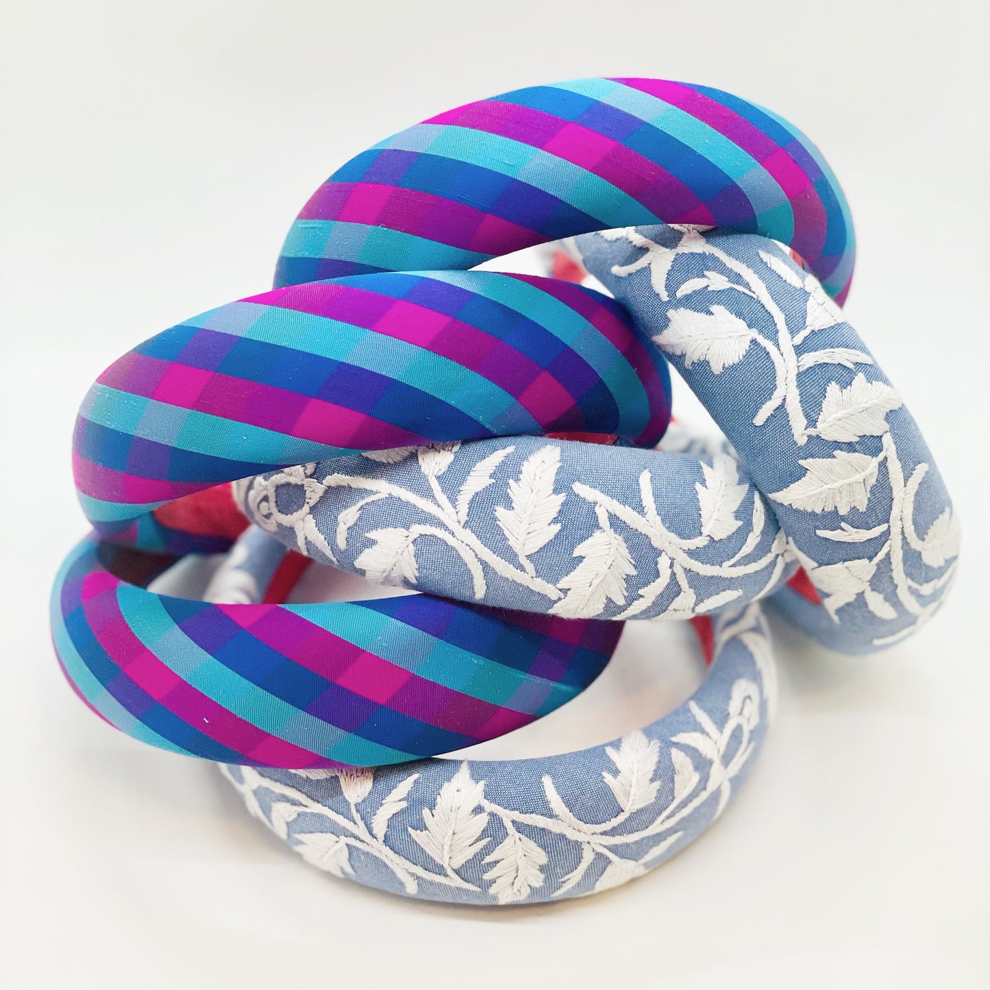 Embroidered Chambray Headband