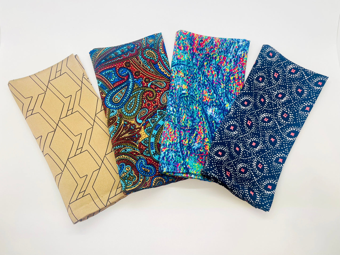 Navy DitDot Silk Square