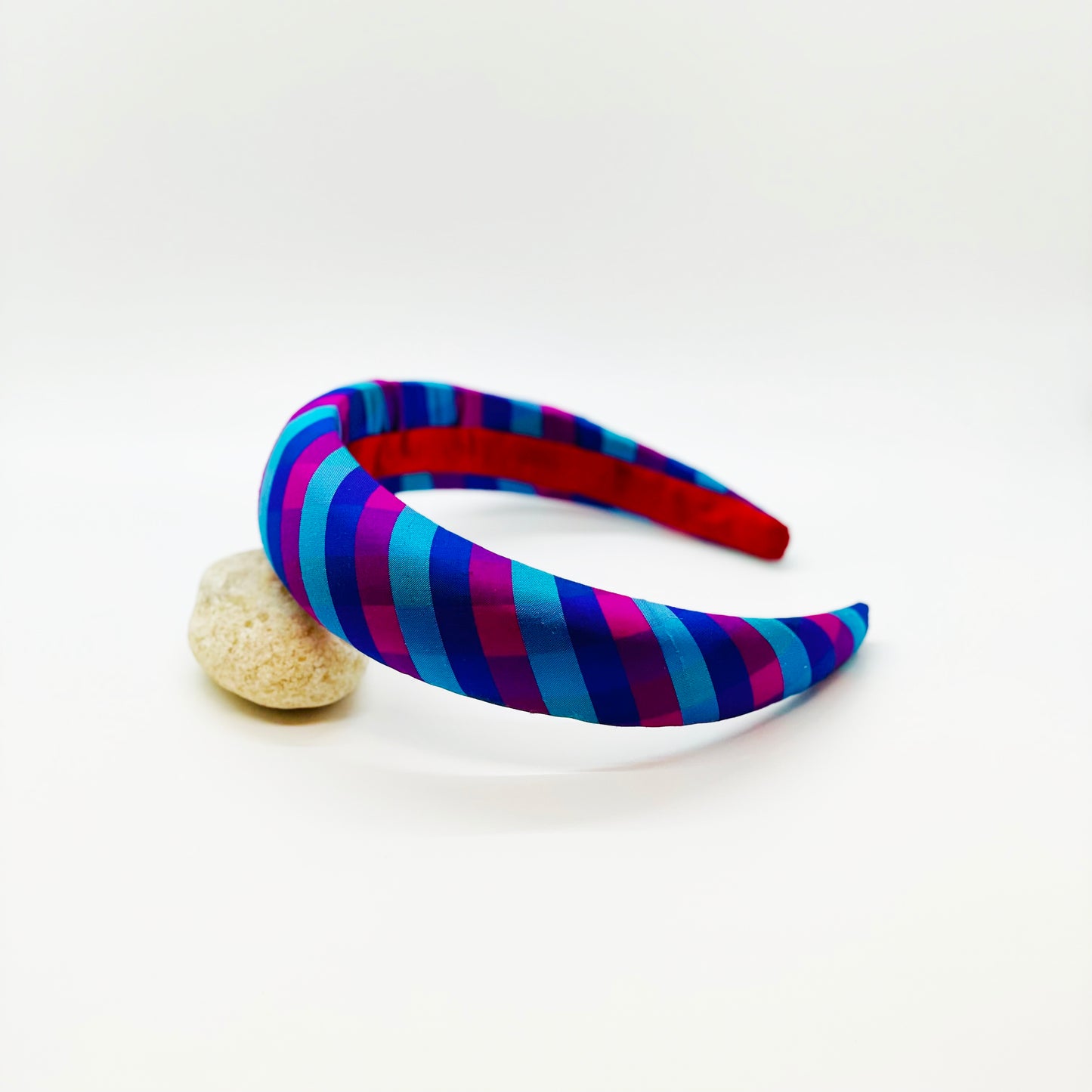 Hibiscus Plaid Silk Headband