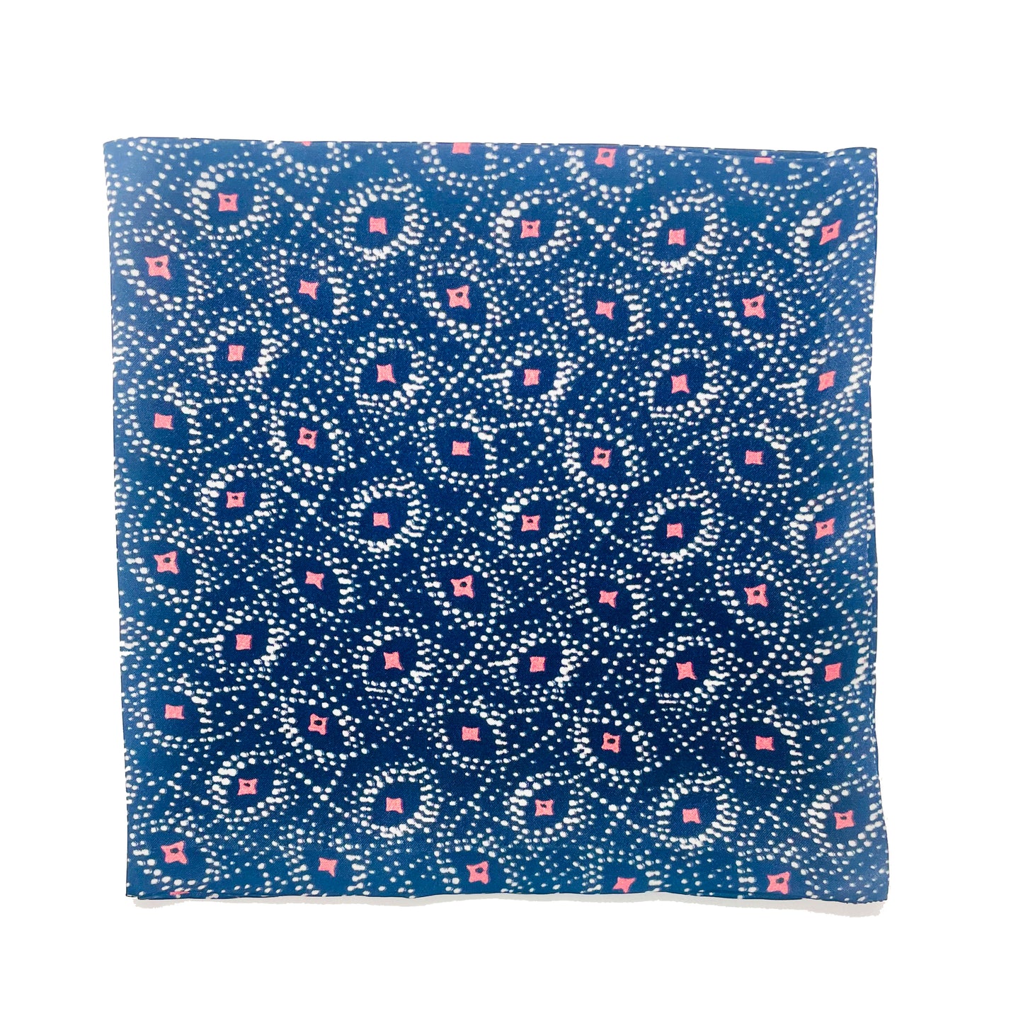 Navy DitDot Silk Square