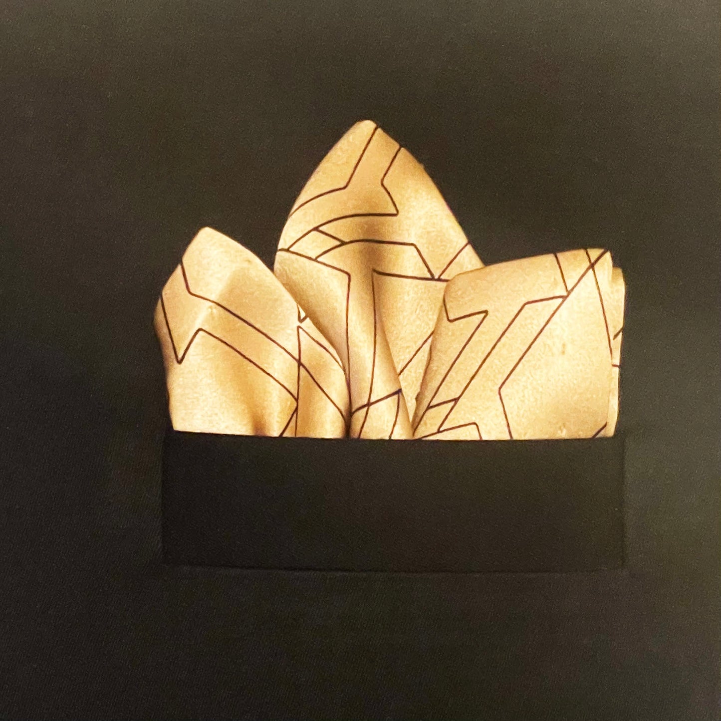 Taupe Geo Silk Square