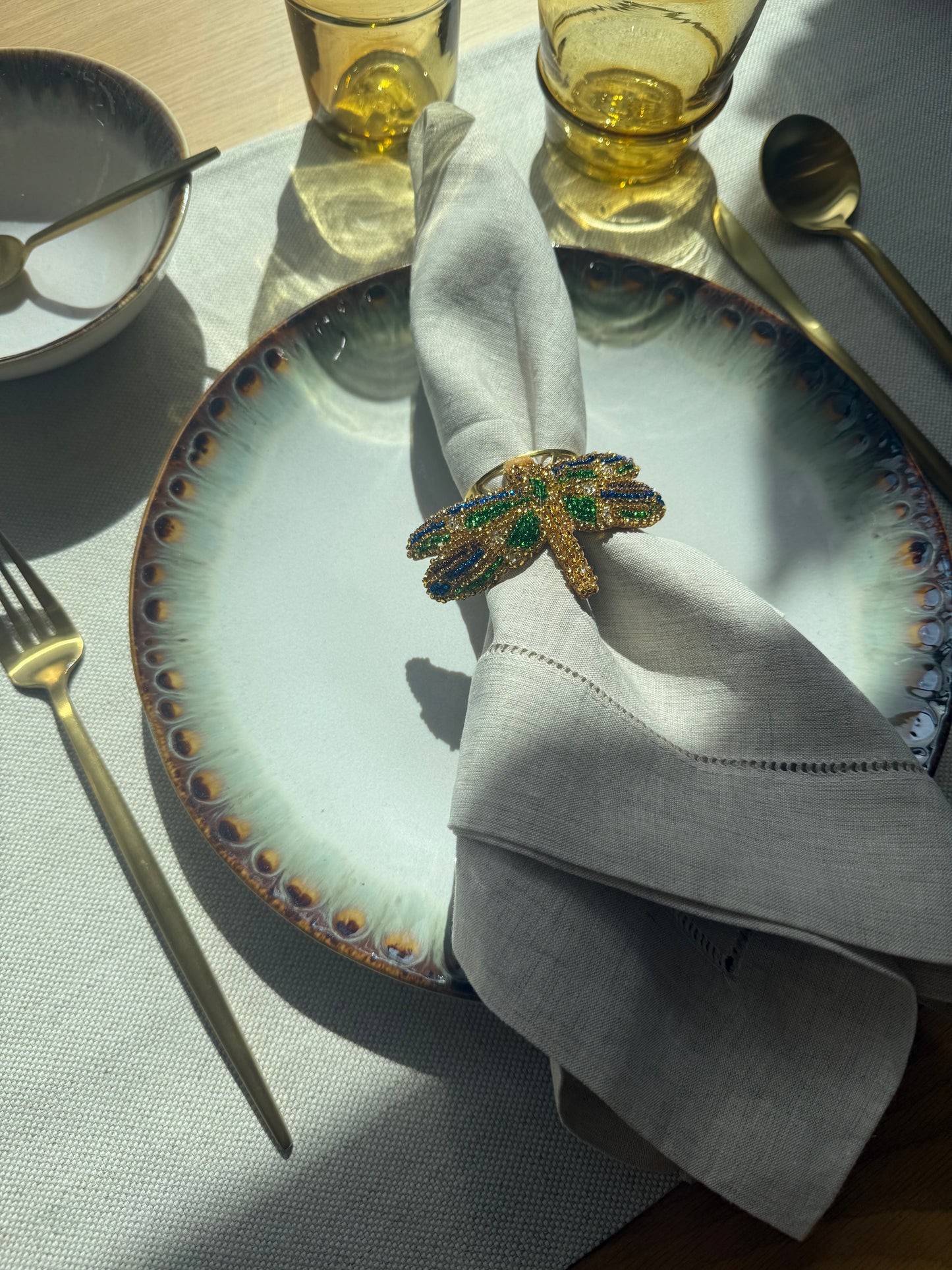 Beaded Dragonfly Napkin Rings (Set of 6)