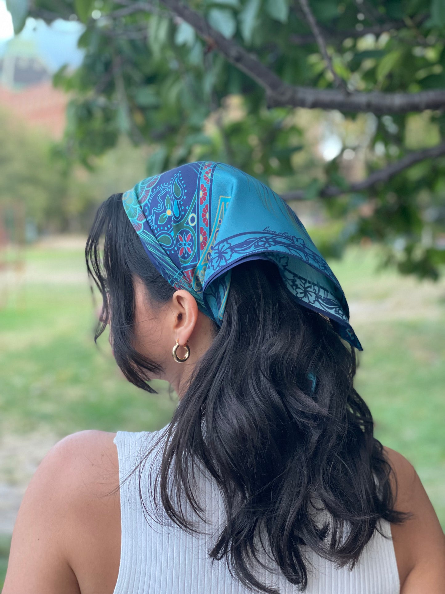 Teal Peacock Scarf