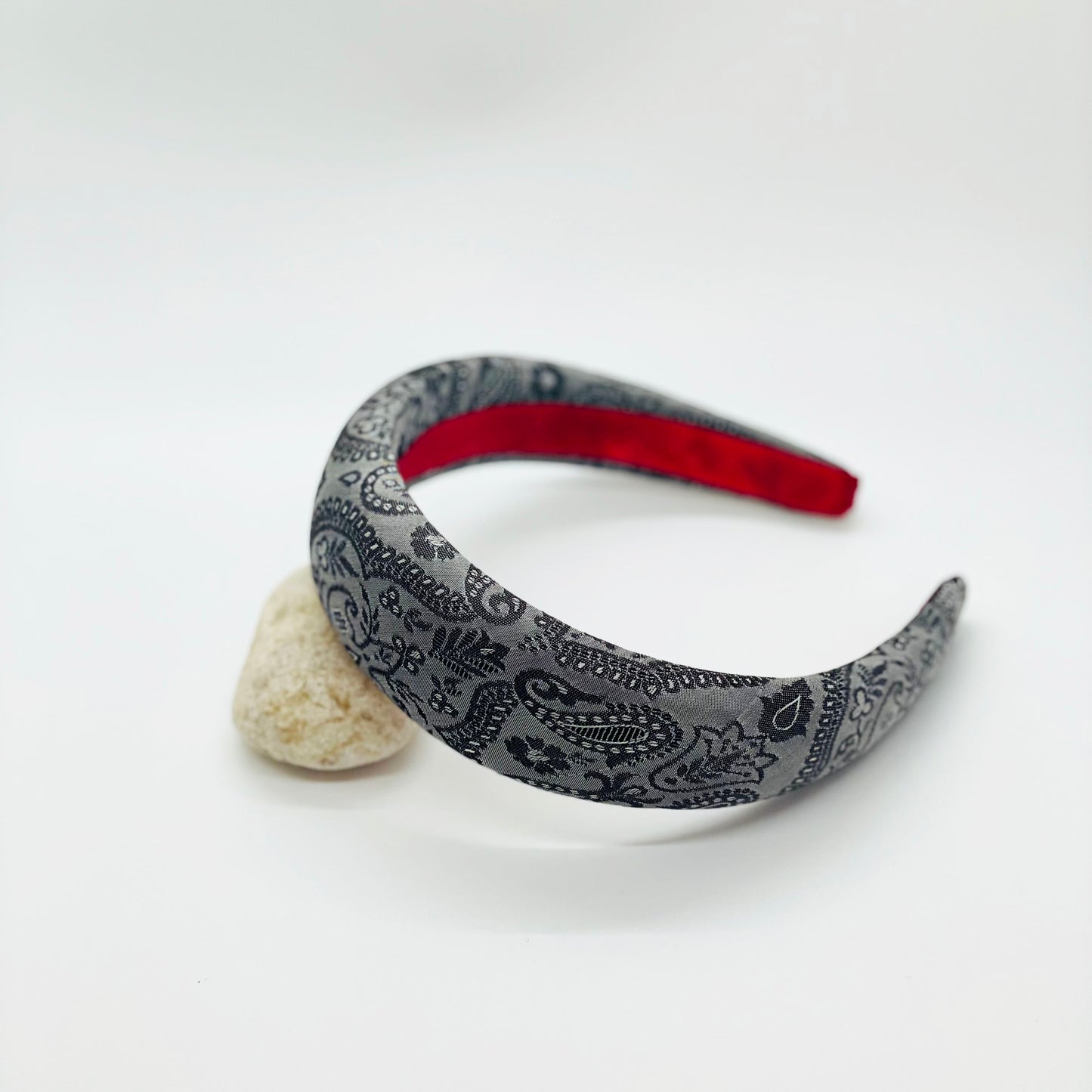 Silver Silk Jacquard Headband