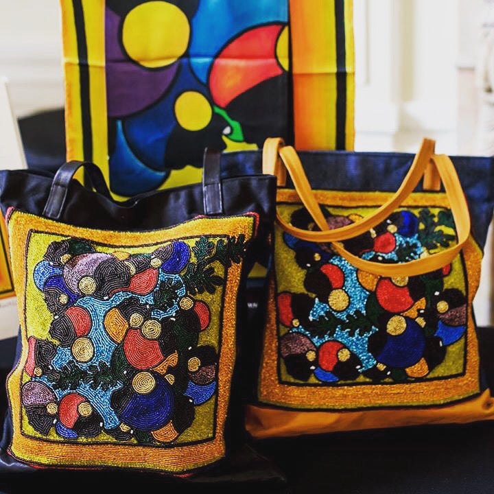 Beaded Rassemble Tote Handbag