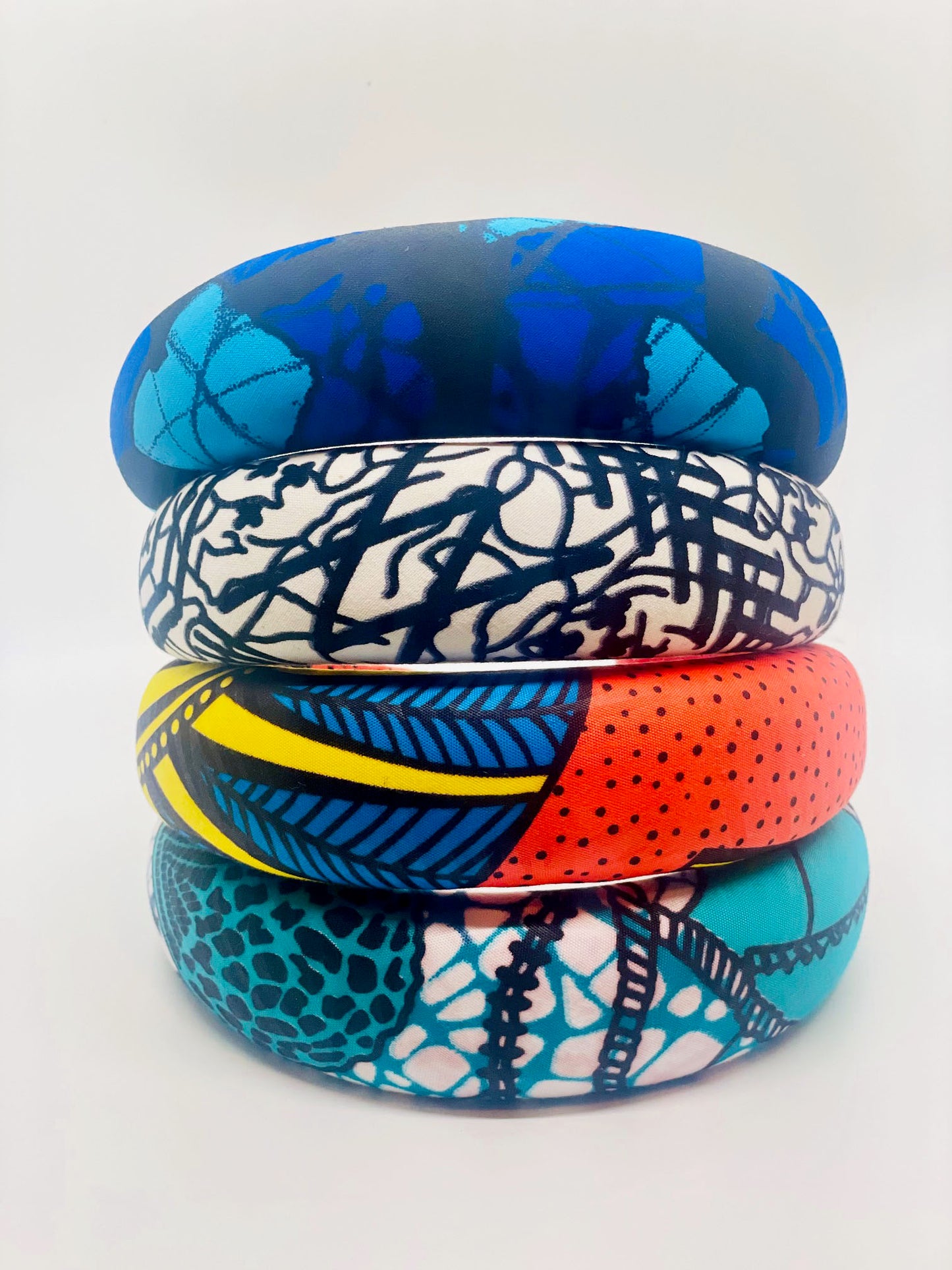 White Black Crosscheck African Print Headband