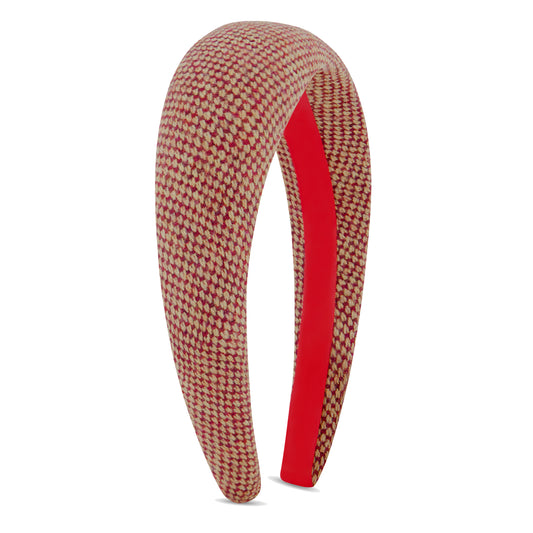 Crimson Wool Tweed Headband