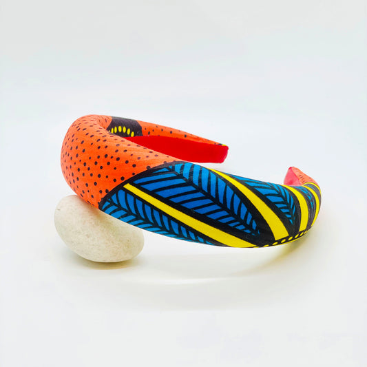 Tangerine African Print Headband