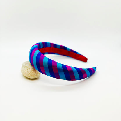 Hibiscus Plaid Silk Headband