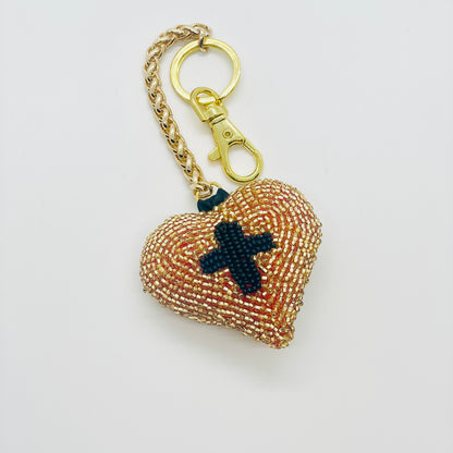 Artisan Heart Bag Charm - Sacred Heart