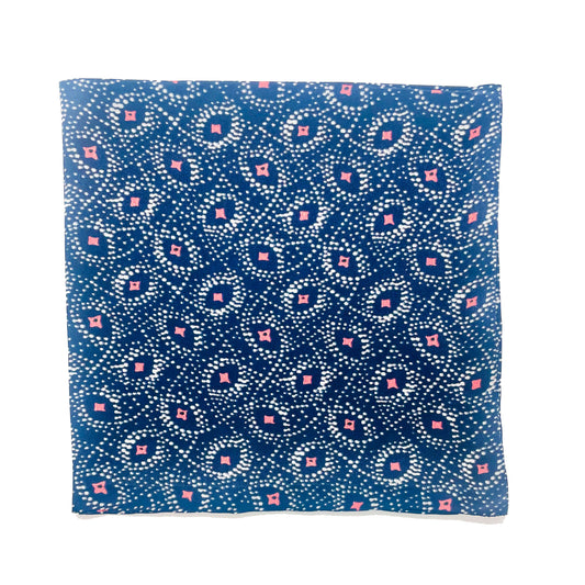 Navy DitDot Silk Square