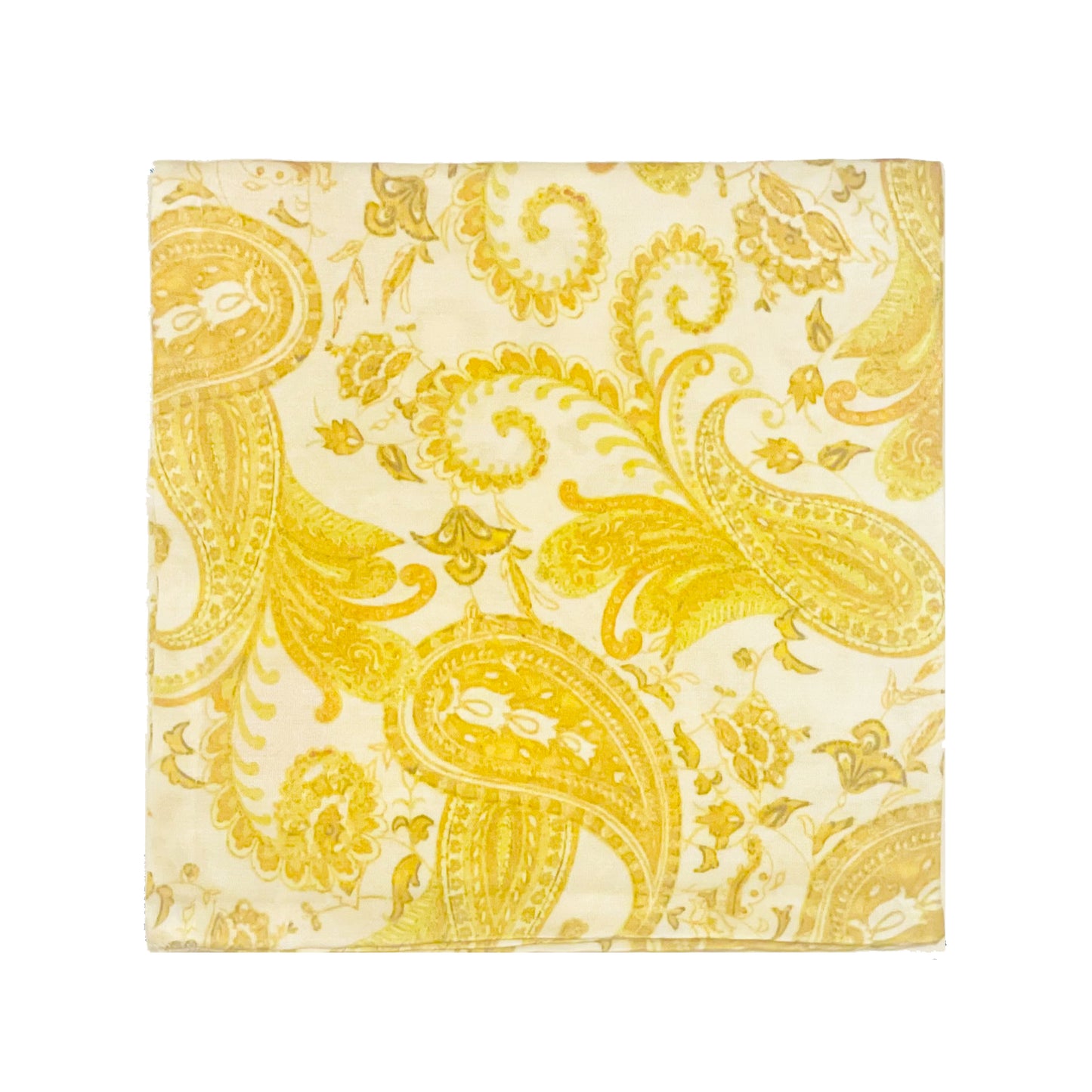 Yellow Paisley Silk Square