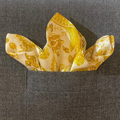 Yellow Paisley Silk Square