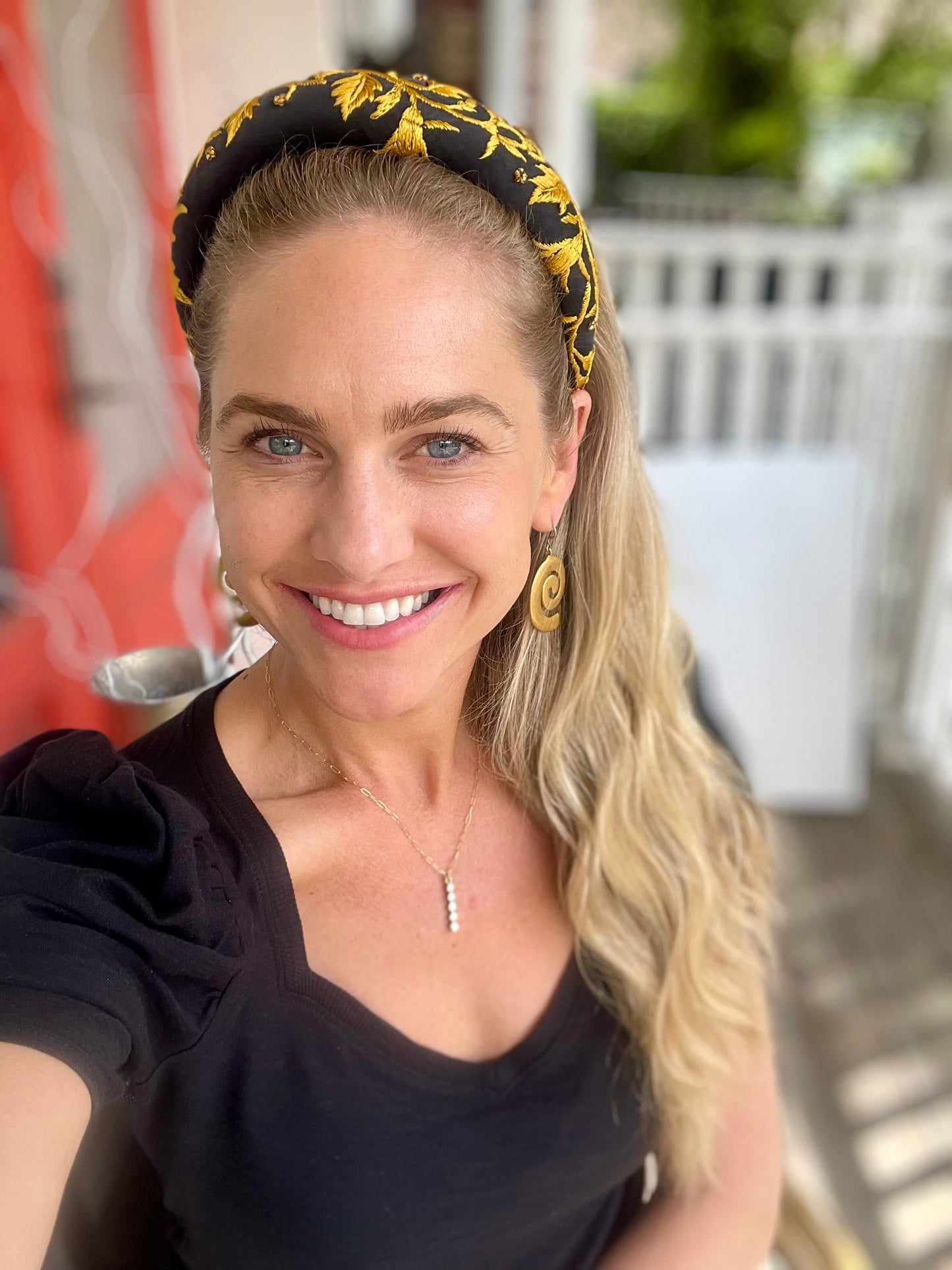Gilded Embroidered Silk Headband
