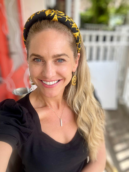 Gilded Embroidered Silk Headband
