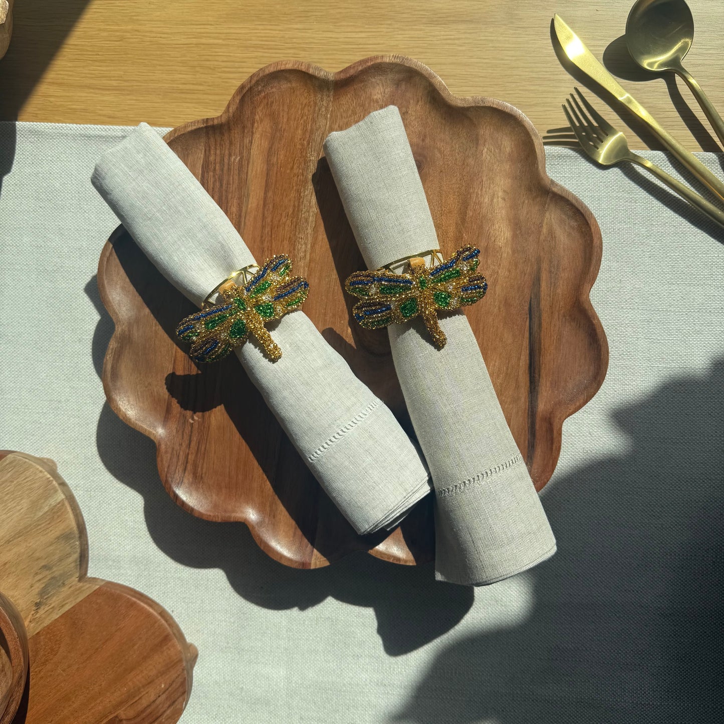 Beaded Dragonfly Napkin Rings (Set of 6)
