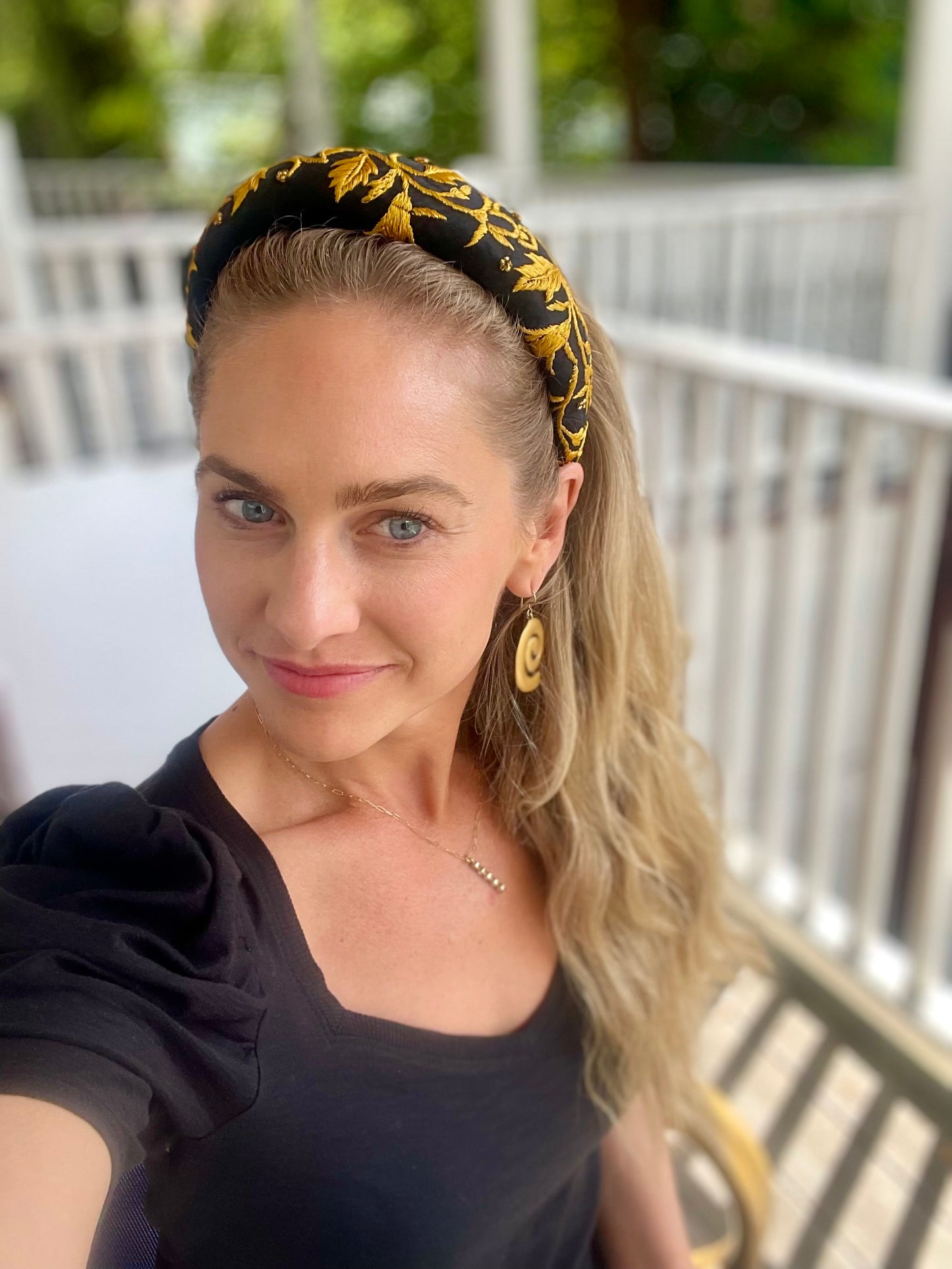 Gilded Embroidered Silk Headband