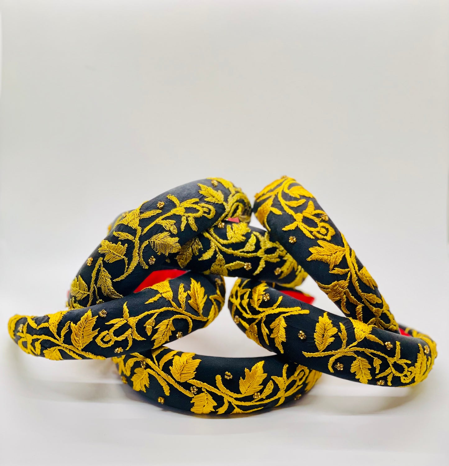 Gilded Embroidered Silk Headband