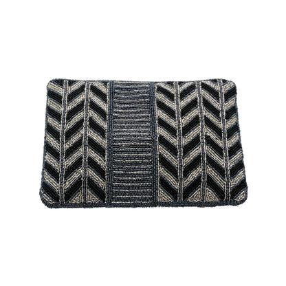 Beaded Chevron Clutch Handbag