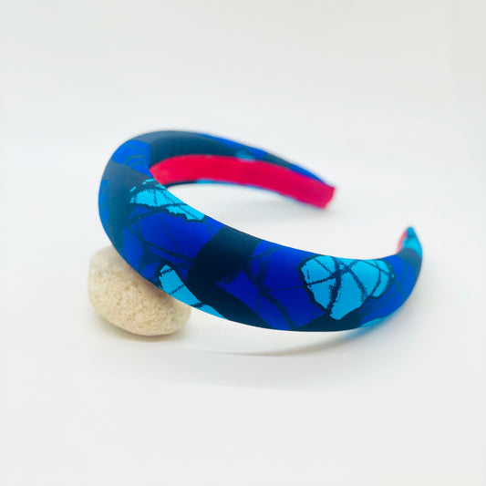 Indigo Patchwork African Print Headband