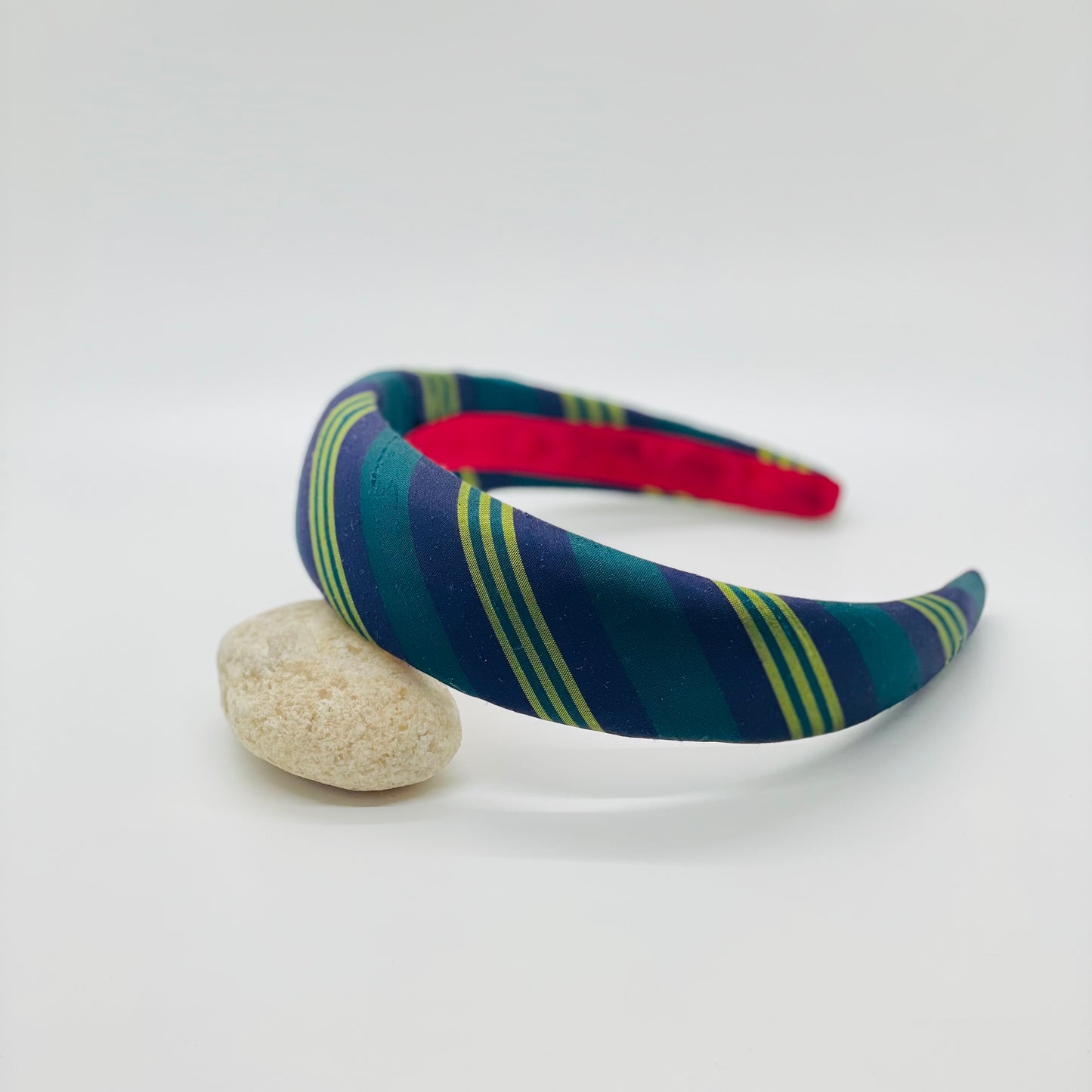 Navy Stripe Silk Headband