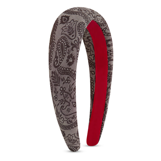 Silver Silk Jacquard Headband