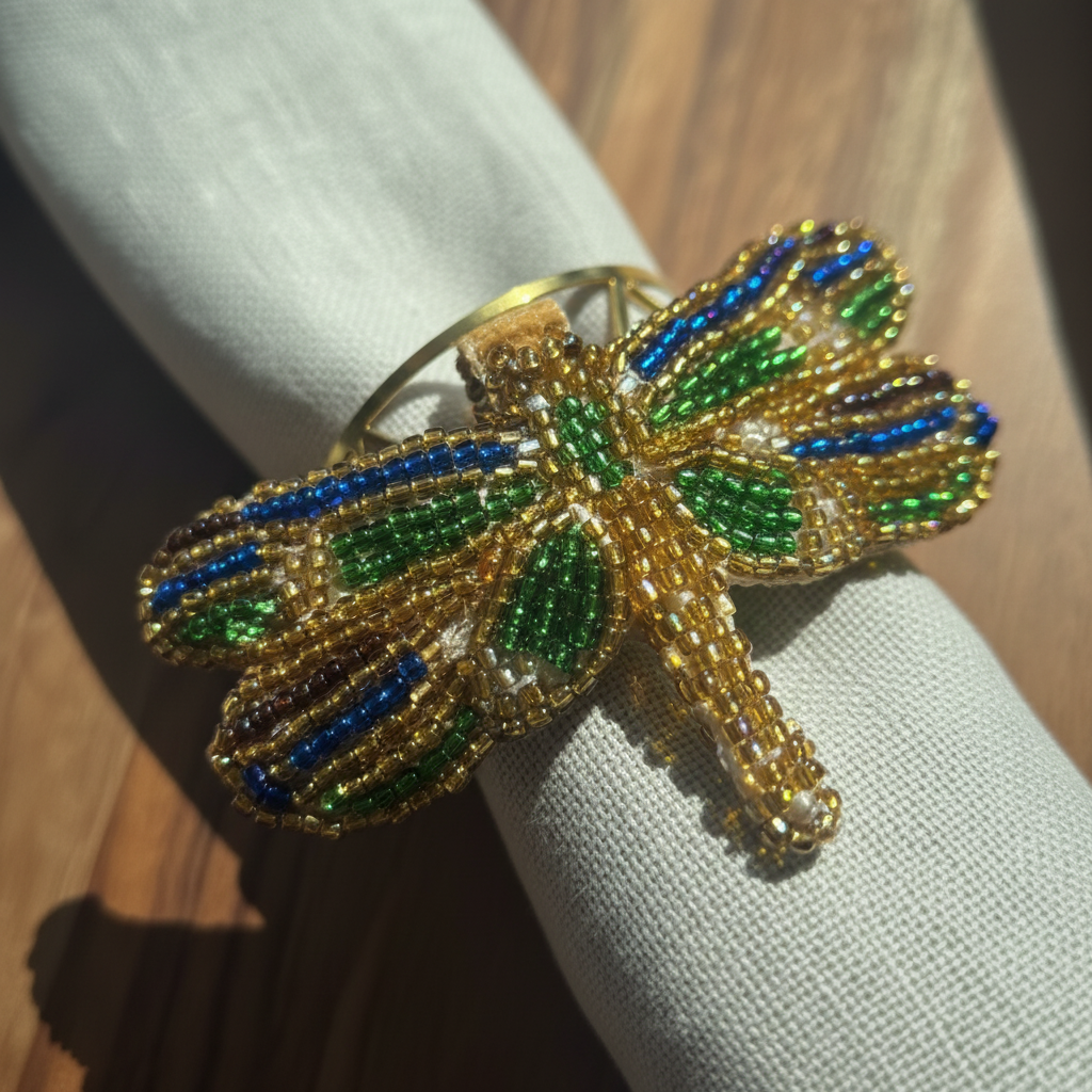 Dragonfly Napkin Rings Detail