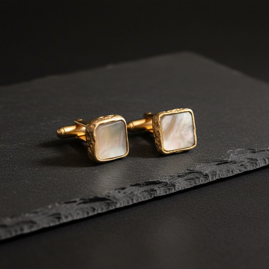 Gold Mother-of-Pearl Cufflinks – Hero Shot