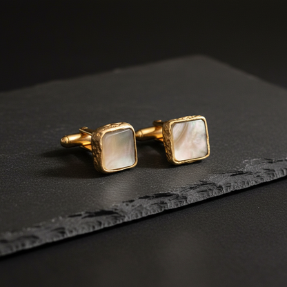 Gold Mother-of-Pearl Cufflinks – Hero Shot