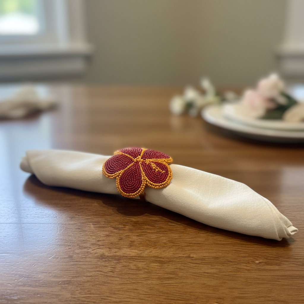 Hibiscus Napkin Ring Styled
