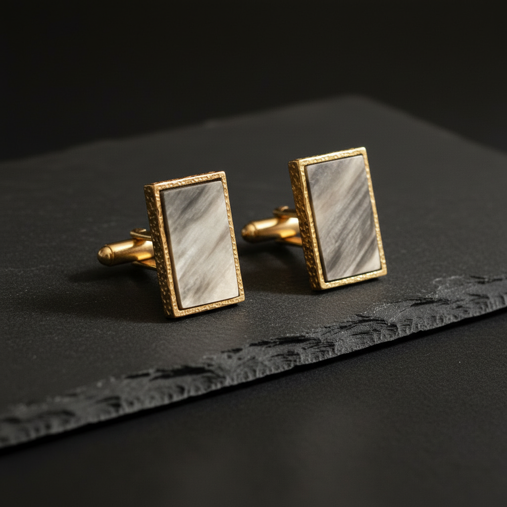 Marbre Horn Cufflink – Black Slate