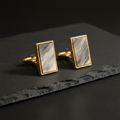 Marbre Horn Cufflink – Black Slate