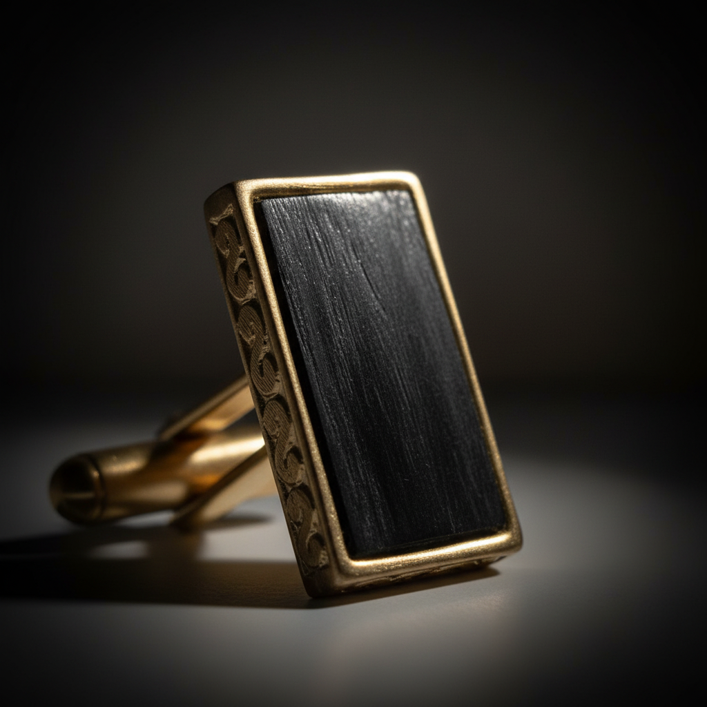 Onyx Horn Cufflink – Detail Macro