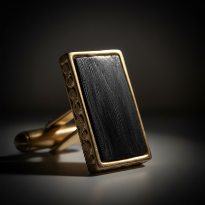 Onyx Horn Cufflink – Detail Macro