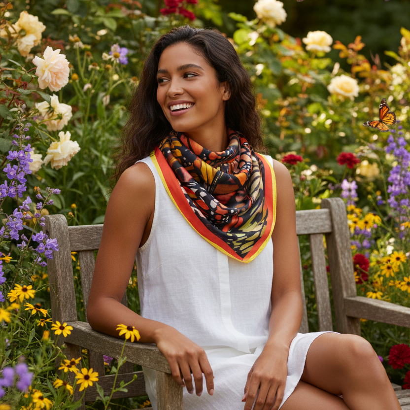 Papillon Scarf Summer Garden