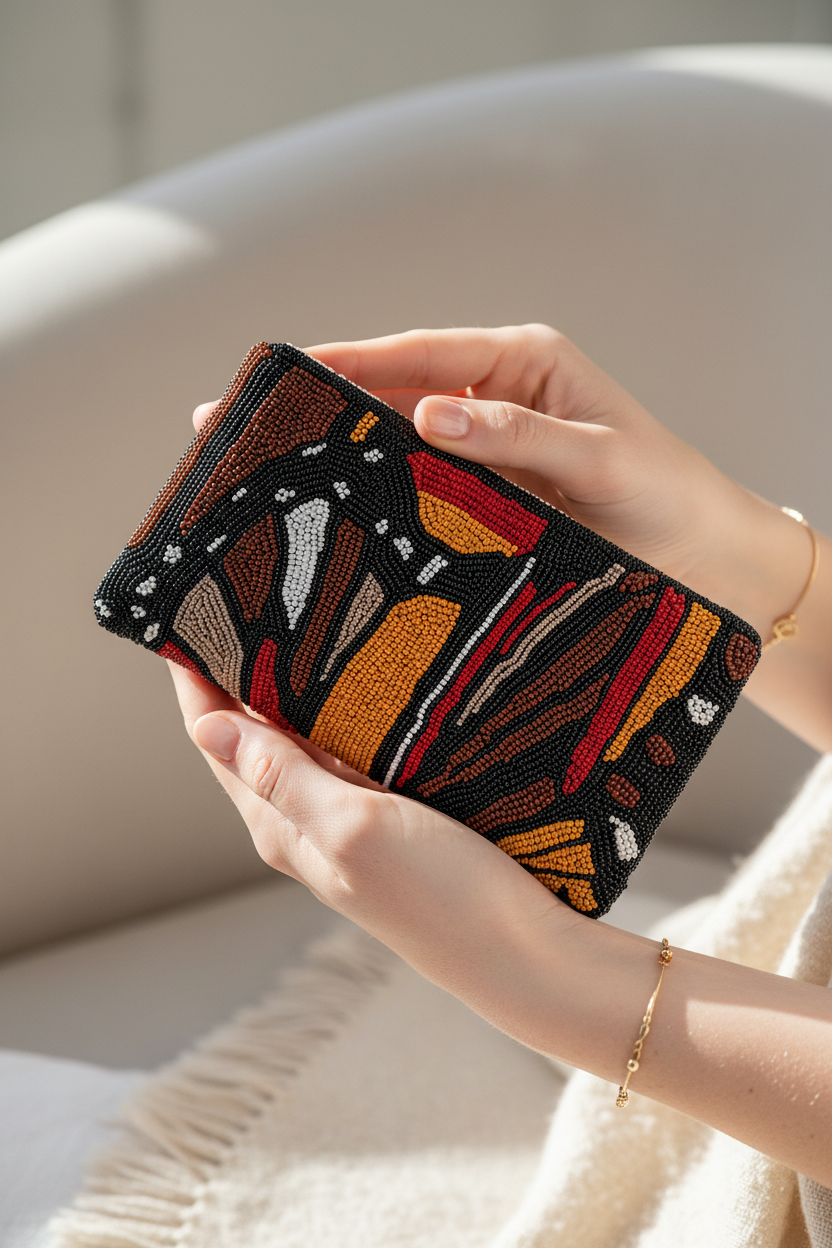 Papillon Wing Wallet Lifestyle with Hands