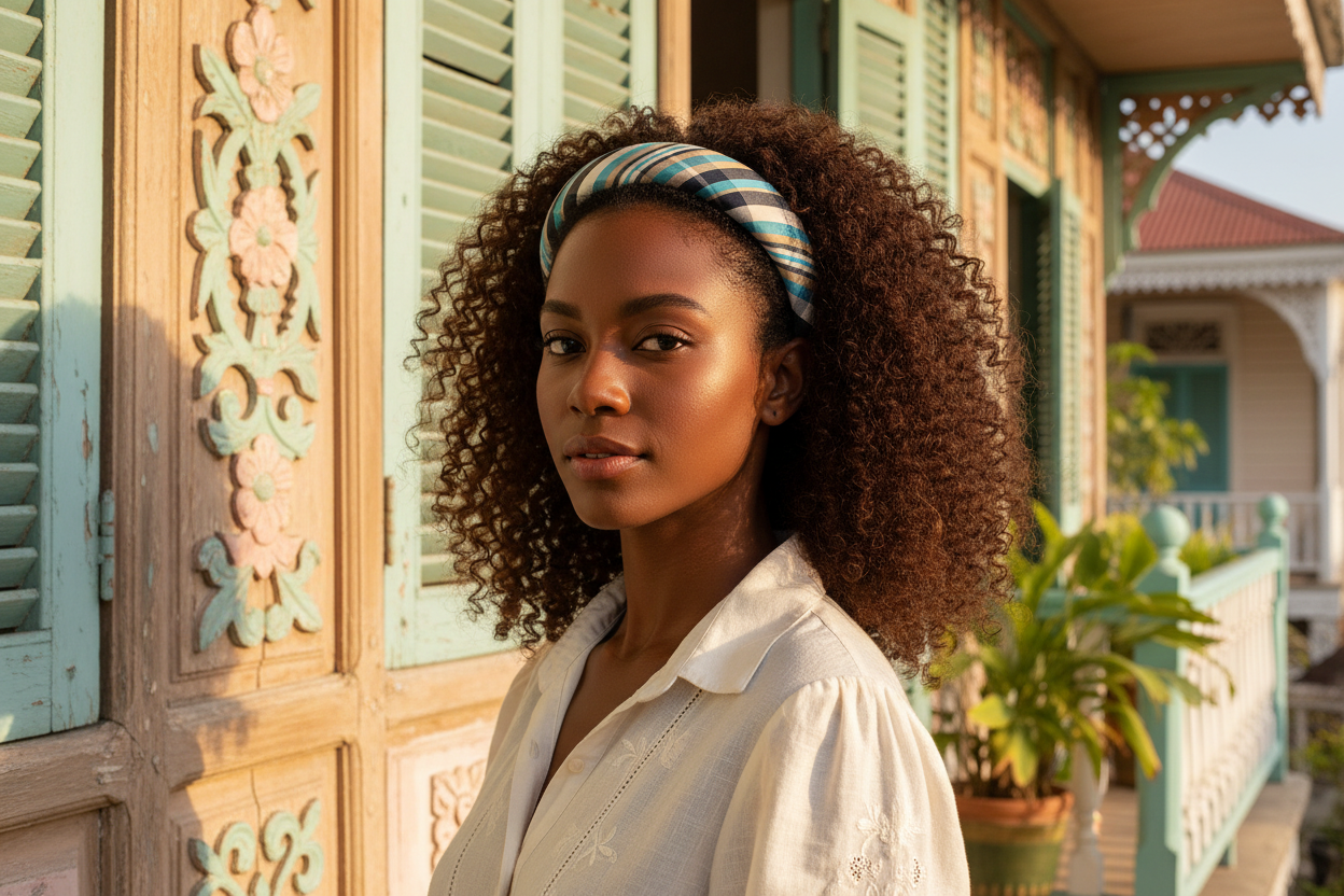 Teal Windowpane Headband Hero - Product Reference